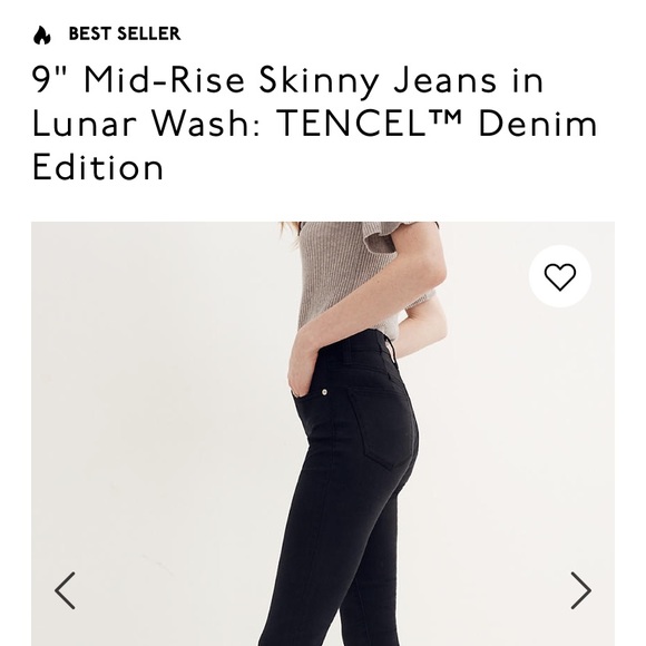 Madewell skinny jeans in lunar: tencil denim - Picture 1 of 8